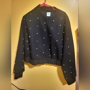 Zara stone studded bomber jacket